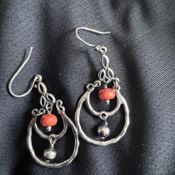 Silpada Fiesta Fun Coral & Abalone Sterling Silver Necklace & Earrings Set - Picture 5 of 9